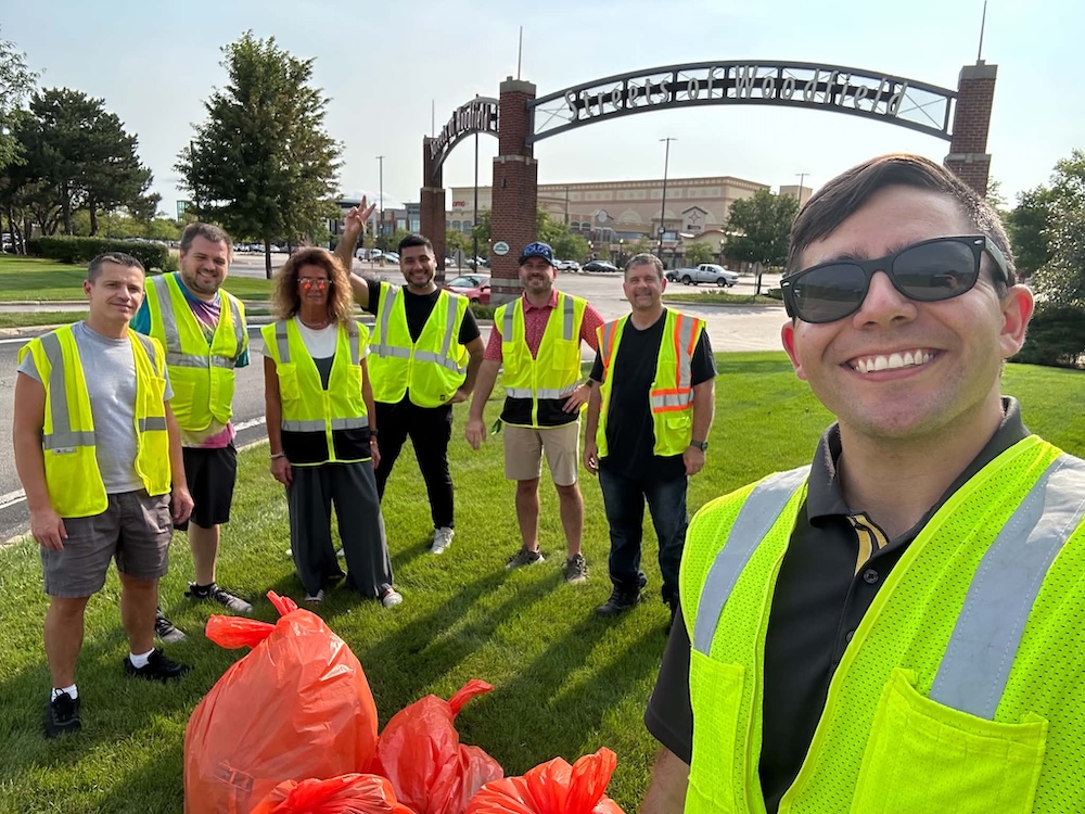 Alpha Cleaning Company SBA Adopt-A-Highway cleanup Schaumburg IL